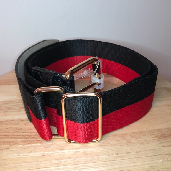 Steven Madden adjustable red and black belt NWT - Picture 2 of 5